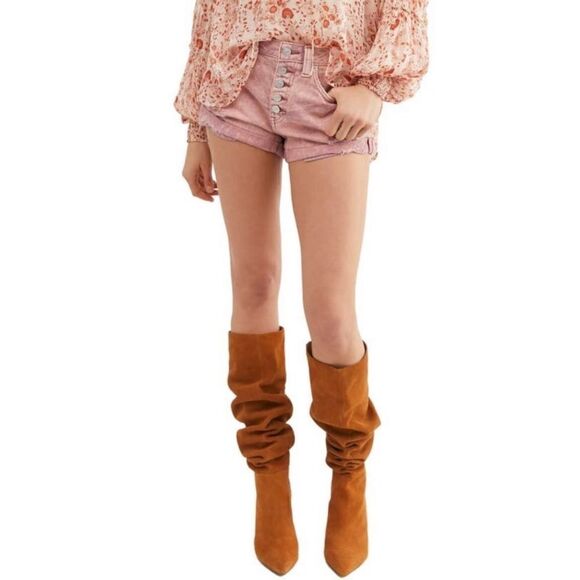 FREE PEOPLE x WE THE FREE Romeo Rolled Cut Off Denim Short in Mauve Swoon, 24 - Picture 8 of 16